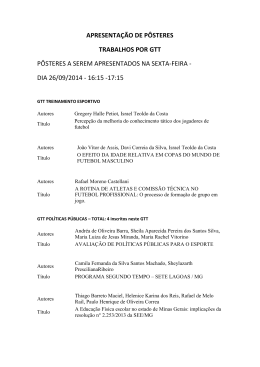 programa&ccedil;&atilde;o das apresenta&ccedil;&otilde;es de p&ocirc;steres.