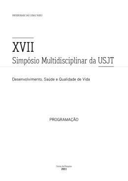 Programação em PDF - Universidade São Judas Tadeu