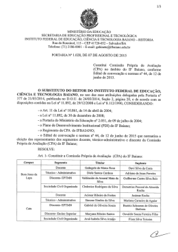 Portaria 1.028 / Agosto de 2015 - Constitui CPA