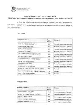 Resultado Prova Objetiva e Conv. Títulos