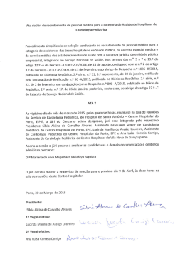 Ata do Júri de recrutamento de pessoal médico para