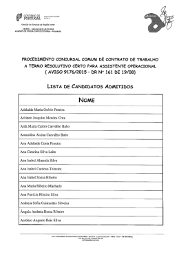 Lista de Candidatos Admitidos - Agrupamento Amadeo Souza