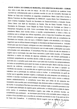 Atas nº 01, 02, 03, 04 e 05 referentes às reuniões de março, abril