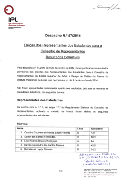 Desp. n.&ordm; 57-2014 Elei&ccedil;&atilde;o Representantes Estudantes Conselho