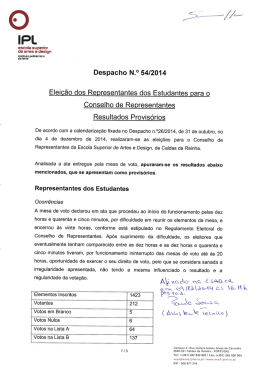 Desp. n.º 54-2014 Eleição Representantes Estudantes Conselho