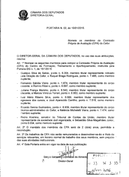 Portaria-DG nº 2/2015 - Câmara dos Deputados