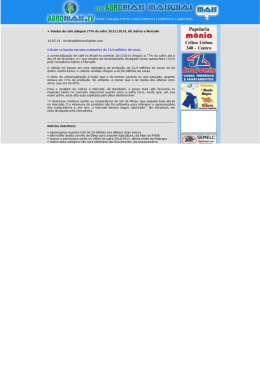 w `li`endas de caf&eacute; atingem ??% da safra 2013/2014, diz