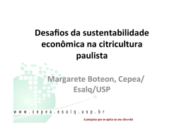 Desafios da sustentabilidade econômica na citricultura paulista