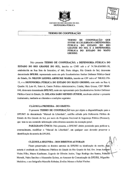 TERMO DE cOOPERAÇÃO Í - Defensoria Pública do Estado de