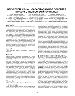 defici&ecirc;ncia visual: capacita&ccedil;&atilde;o dos docentes do curso t&eacute;cnico