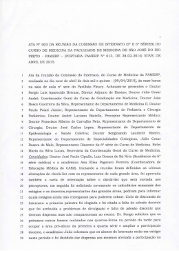 Ata Nº 003 da Reunião da Comissão de Internato
