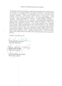 Termo de Homolaga&ccedil;&atilde;o de Chapa