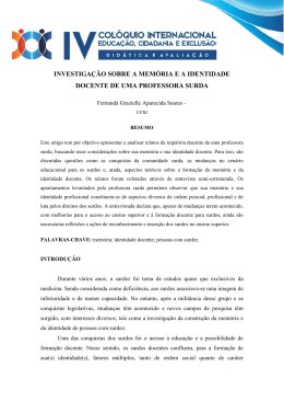 investiga&ccedil;&atilde;o sobre a mem&oacute;ria e a identidade docente de uma