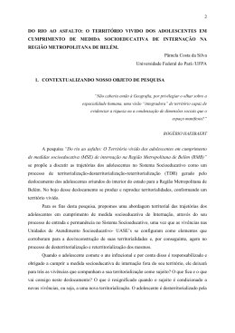 do rio ao asfalto: o território vivido dos adolescentes em