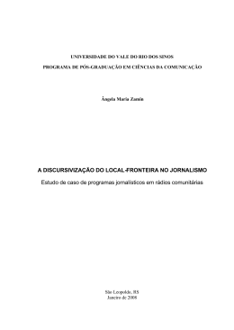 A DISCURSIVIZA&Ccedil;&Atilde;O DO LOCAL-FRONTEIRA NO JORNALISMO