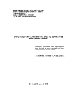 exibilidade da nota promiss&oacute;ria dada no contrato de