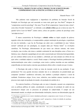 Forma&ccedil;&atilde;o Profissional e Compromisso Social da Psicologia