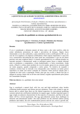 A quest&atilde;o da qualidade no sistema agroindustrial do ovo
