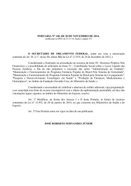 Portaria SOF 148, de 19 de novembro de 2014