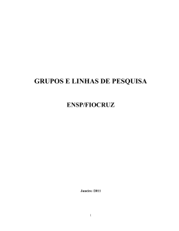 grupos e linhas de pesquisa ensp/fiocruz