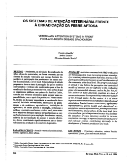 os sistemas de atenção veterinária frente a erradicação da febre