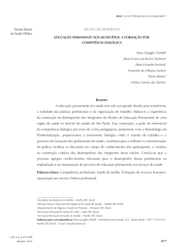 Revista Baiana de Sa&uacute;de P&uacute;blica 477 Resumo A educa&ccedil;&atilde;o