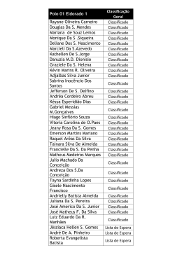 Polo 01 Eldorado 1 Classifica&ccedil;&atilde;o Geral Rayane Oliveira Carneiro