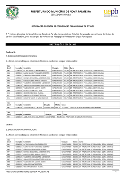 Edital de Convoca&ccedil;&atilde;o para o Exame de T&iacute;tulos