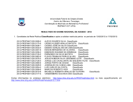 RESULTADO DO EXAME NACIONAL DE ACESSO