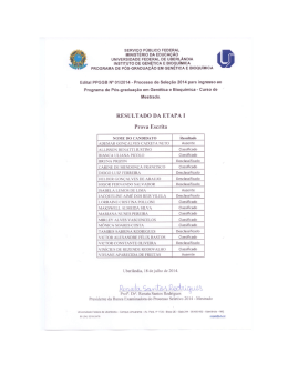 Resultado da Etapa I - Prova Escrita - Mestrado