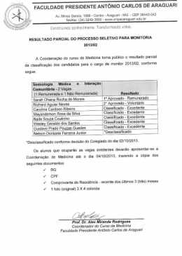 FACULDADE PRESIDENTE ANT&Oacute;NIO cARLos DE ARAGUARI