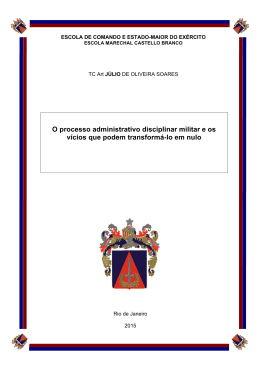O processo administrativo disciplinar militar e os v&iacute;cios que podem