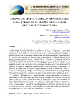 a metodologia de ensino utilizada pelos professores da eja