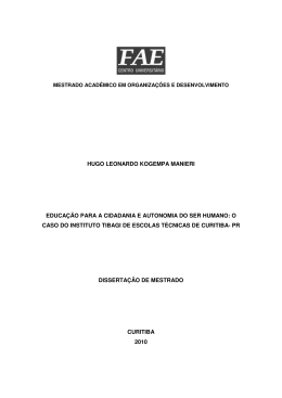 Educa&ccedil;&atilde;o para a cidadania e autonomia do ser humano