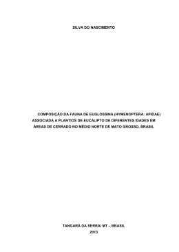 SILVA DO NASCIMENTO COMPOSI&Ccedil;&Atilde;O DA FAUNA DE