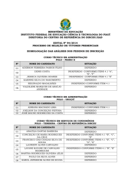 Inscri&ccedil;&otilde;es homologadas - Tutores presenciais