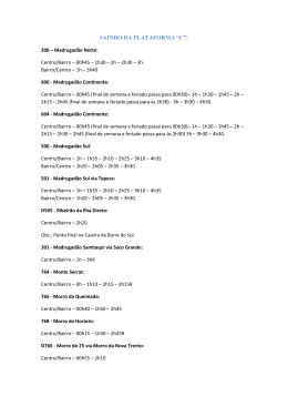 Hor&aacute;rios do transporte coletivo