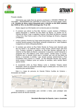 Prezado cidad&atilde;o, Informamos que neste final de semana