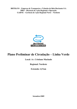 Plano Preliminar de Circula&ccedil;&atilde;o &ndash; Linha Verde