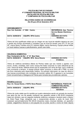 POL&Iacute;CIA MILITAR DO PARAN&Aacute; 4&ordm; COMANDO REGIONAL DE