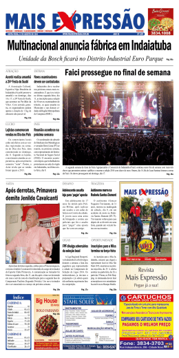 Edi&ccedil;&atilde;o 609 - Jornal Mais Express&atilde;o