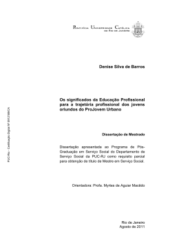 Denise Silva de Barros Os significados da Educa&ccedil;&atilde;o Profissional