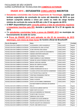 Inscritos Concluintes ENADE 2015