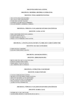Relação de Discentes Especiais aceitos