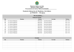 Escala de Sobreaviso de Membros e Servidores Trimestre – Ano 4º