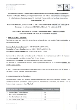 Procedimento Concursal Comum para constitui&ccedil;&atilde;o de V&iacute;nculo de
