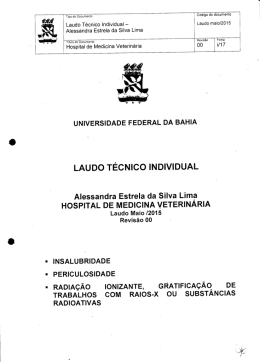 Laudo T&eacute;cnico Individual Alessandra Estrela da Silva Lima
