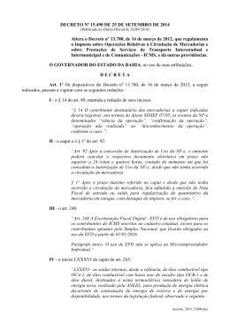 decreto nº 15.490 de 25 de setembro de 2014 - Sefaz BA