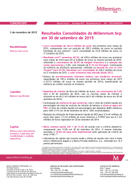 Resultados dos 9M 2015