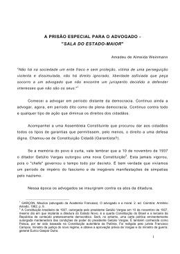a pris&atilde;o especial para o advogado - "sala do